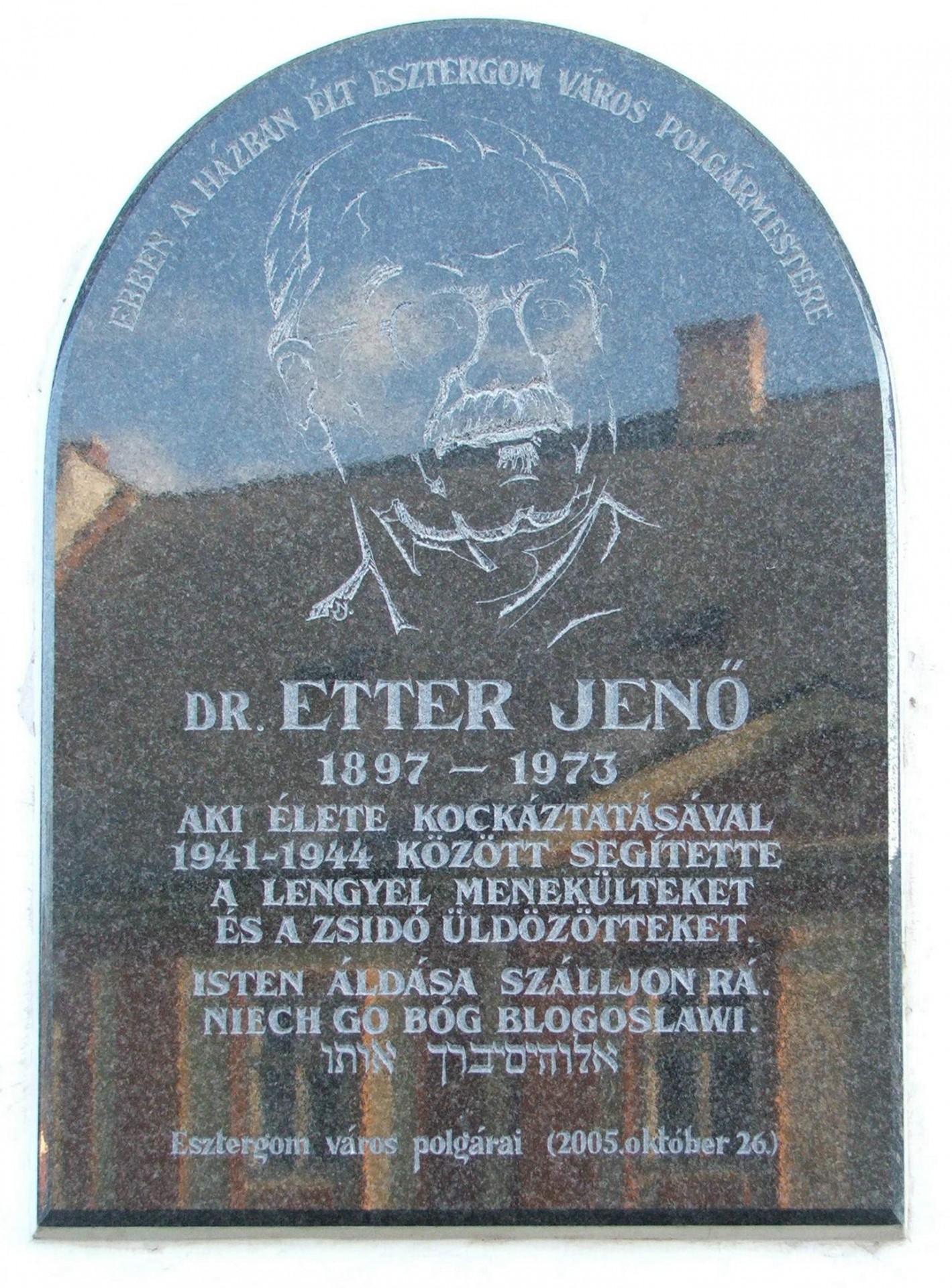 Plaque of Jenő Etter