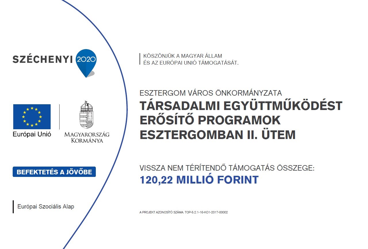 Társadalmi együttműködést erősítő programok Esztergomban II.  ütem