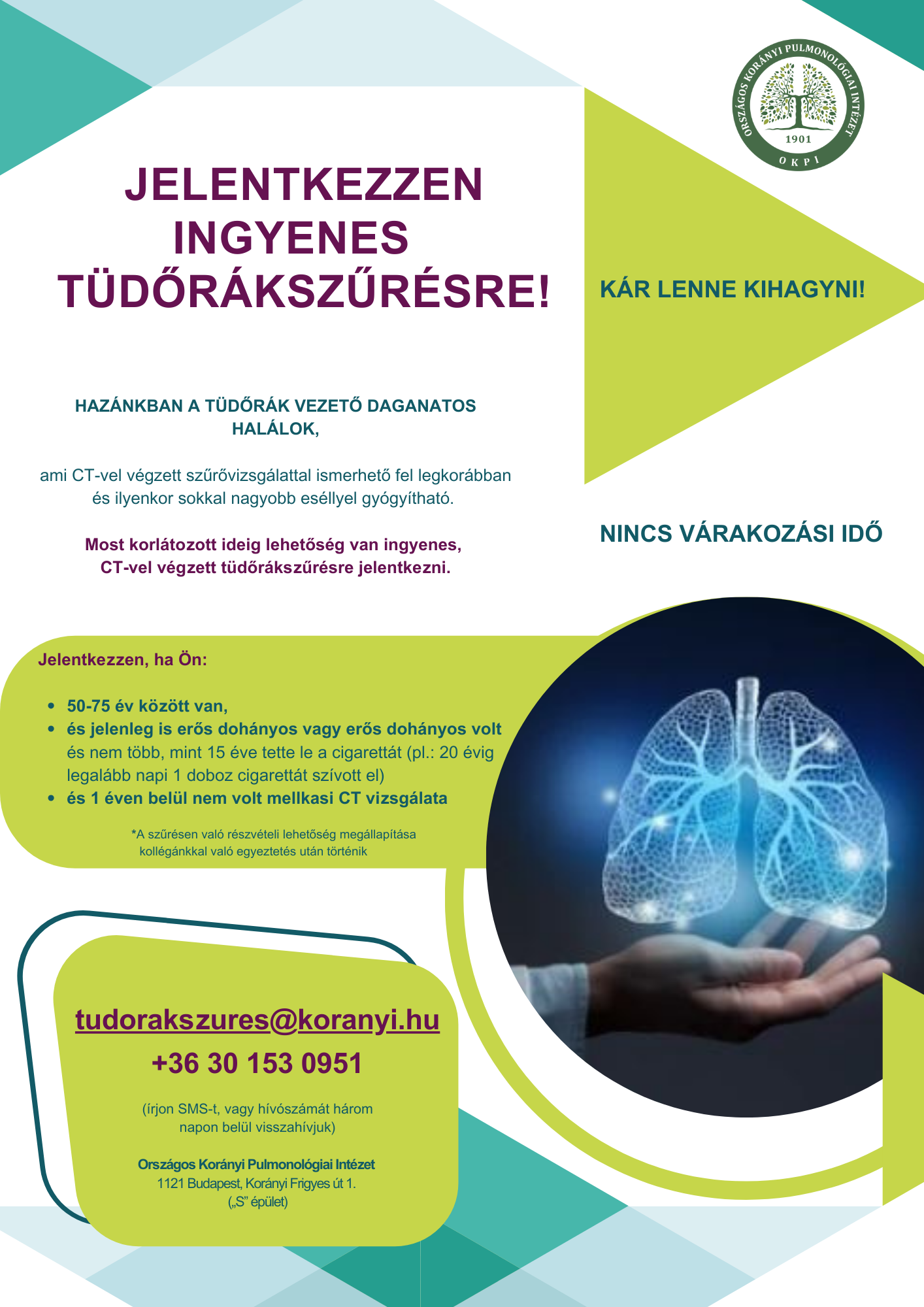 Országos Korányi Pulmonológiai Intézet - tüdőrákszűrő program